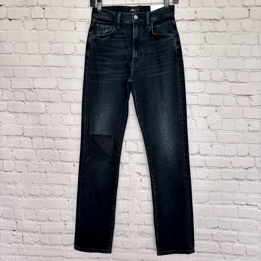 7 FOR ALL MANKIND Easy Fit Slim High Rise Dark Wash Denim Jeans--NWT--26